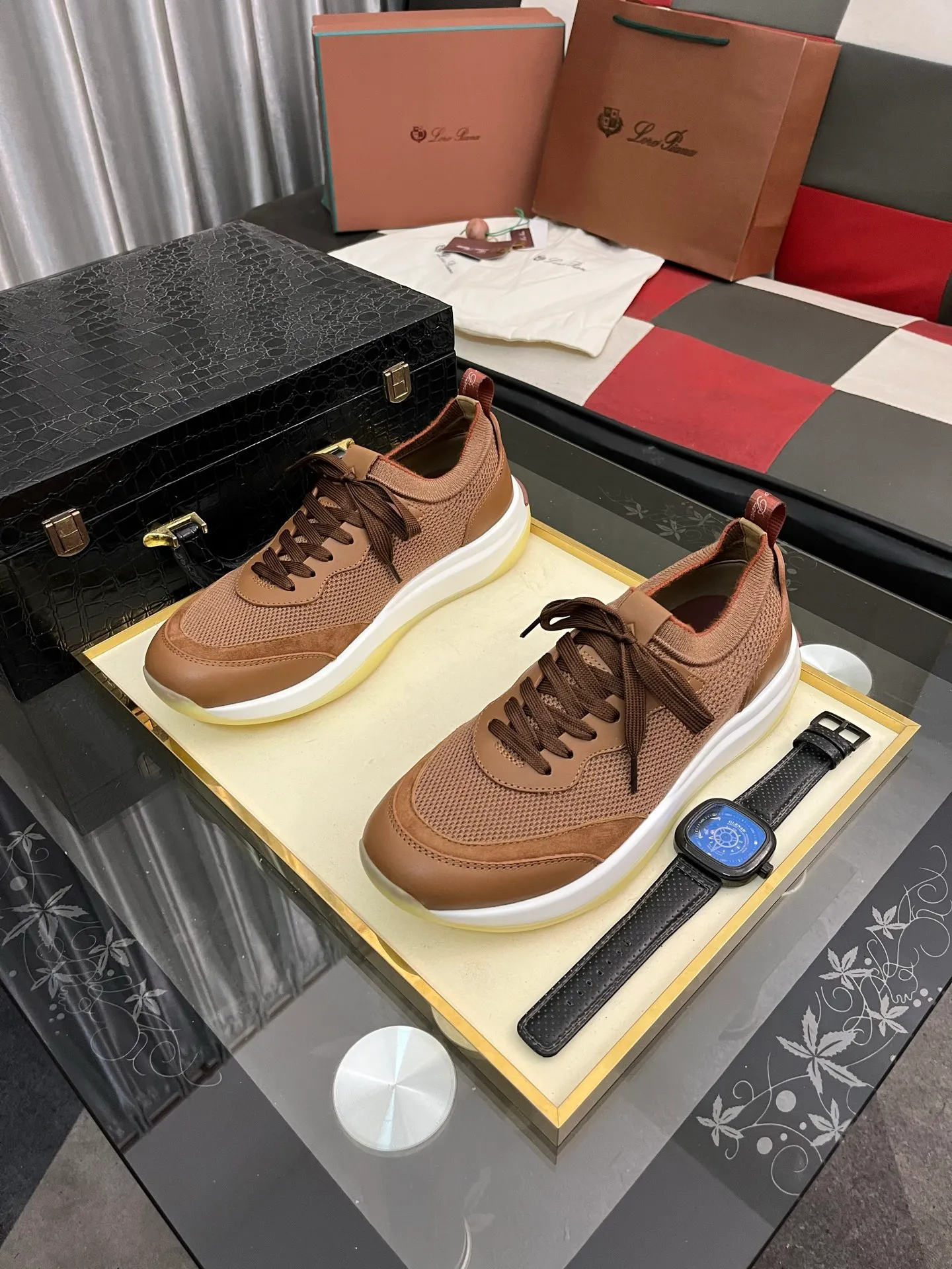 Men's men's shoes💰620⌚️⌚️Loro Piana - Loro Piana LP classic casual shoes, men's lace-up casual shoes and sneakers, high-quality lightweight and comfortable fabrics, suitable for outdoor leisure, the color is young and energetic, the upper is imported deerskin from Italy, it is great with sportswear or casual suits! Code number: 38-446️⃣Colors available